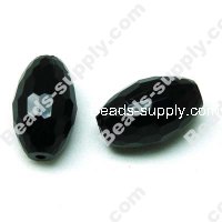 Black Solid Color Acrylic Beads 25x15mm