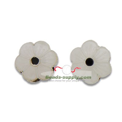 Cloisonne Flower Beads 12 mm - Click Image to Close