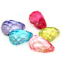 Faceted teardrop Beads,11x18mm transparent faceted teardrop Beads acrylic transparent for jewelry supplies