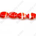 Foiled glass Oval Beads 14*18mm Red