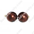 Glass Pearl Round Bead 12mm Coffee
