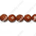 Gold Sand Stone 12mm Football Beads