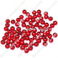 Miracle Beads Round 4mm , Red