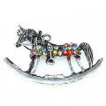 Pendants,Antique Silver horse pendant 45*61mm ,multi-color crystal .Sold of 30 pieces