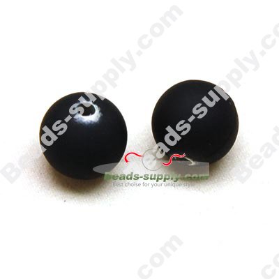 10 MM Satin Beads , Black - Click Image to Close