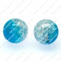 Acrylic Crackled beads ,Round Beads 10mm ,blue color