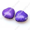 Bead, crackle acrylic, purple color, 8.5x16mm heart. Sold per pkg of 410 PCS