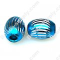 Beads,Loose beads,10*13mm Oval Aluminium Beads,Aquamarine beads with carving, sold of 200pcs
