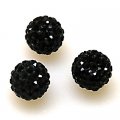 Beads,Pave Polyclay Round Beads 10mm , Jet