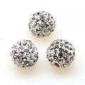 Beads,Pave Polyclay Round Beads 10mm , White