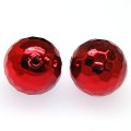 Beads,acrylic,UV plated 18mm faceted round UV coated plastic beads,red plated perles,sold of 135 Pcs