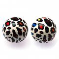 Beads,plastic leopard printed beads,painted round leopard print beads,round 20mm,sold of 110 pieces per pkg