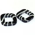 Beads,stripes damasks resin square beads ,4x22x22mm ,black color