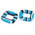 Beads,stripes damasks resin square beads ,4x22x22mm ,blue color