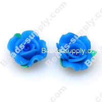 Fimo Flower Beads 20mm,Blue