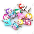 Fimo Girl Pendant 19*29mm,Assorted