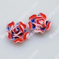 Fimo Mixed Color Flower Beads 20mm
