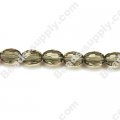 Glass Beads Faced Olive 6x9 mm A-grade