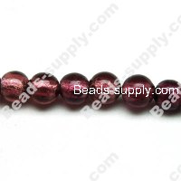 Glass Silver Foiled Round Beads 16mm