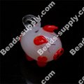 Lampwork Pendant , Pig£¬Red, Approx Size : 20*22mm