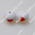 Round Beads with Double Heart, Plastic Beads,16mm