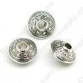 Antique Silver Plated Acrylic Beads 9x15mm