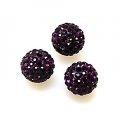 Beads,Pave Polyclay Round Beads 8mm , Amethyst