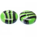 Beads,stripes damasks resin coin beads ,11x25mm,green color