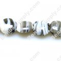 Foiled glass Coin Beads 20mm Gray