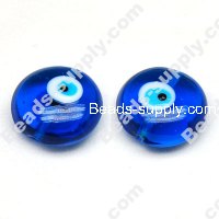 Foiled glass Coin Beads