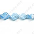 Glass Silver Foiled Twist Beads 12x15mm