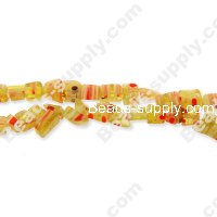 Millefiori Glass Multi-Flower Chips Beads