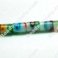 Millefiori Glass Multi-Flower cylindrical Beads 8*12mm