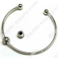 Plated Bangle Bracelet with 2 stopers, 75mm