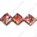 Synthetic Turquoise Diamond Beads,Red