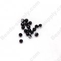 black agate(natural), 3mm faceted Round beads