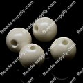 Beads,10mm round ceramic beads,white AB color