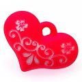 Beads,9x20x28mm satin heart beads,red rubberized beads,sold of 100 pcs per pkg