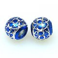 Beads,Loose beads,12mm Round Aluminium Beads,blue beads with carving, sold of 200pcs