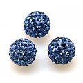 Beads,Pave Polyclay Round Beads 10mm , Lt Sapphire
