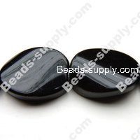 Black Stone 15x20mm Twist Beads