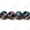 Glass Beads Faced Black Beads 12mm