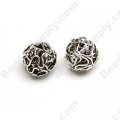 Metal Wired Silver Plated Beads 18mm