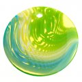 Pendant,38mm flat round resin pendant,green based multi color, sold 100 Pcs