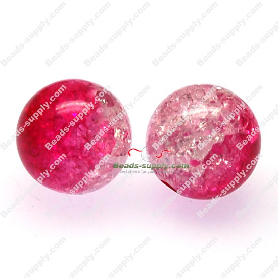 Acrylic Crackled beads ,Round Beads 12mm ,fuchsia color - Click Image to Close