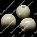 Beads,12mm round ceramic beads,white AB color