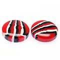 Beads,stripes damasks resin coin beads ,11x25mm,red color