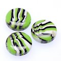 Beads,stripes damasks resin coin beads ,8x18mm flat round,green color