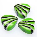 Beads,stripes damasks resin heart beads ,10x21mm heart beads,green color