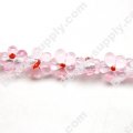 Glass Silver Foiled Flower Beads 15mm